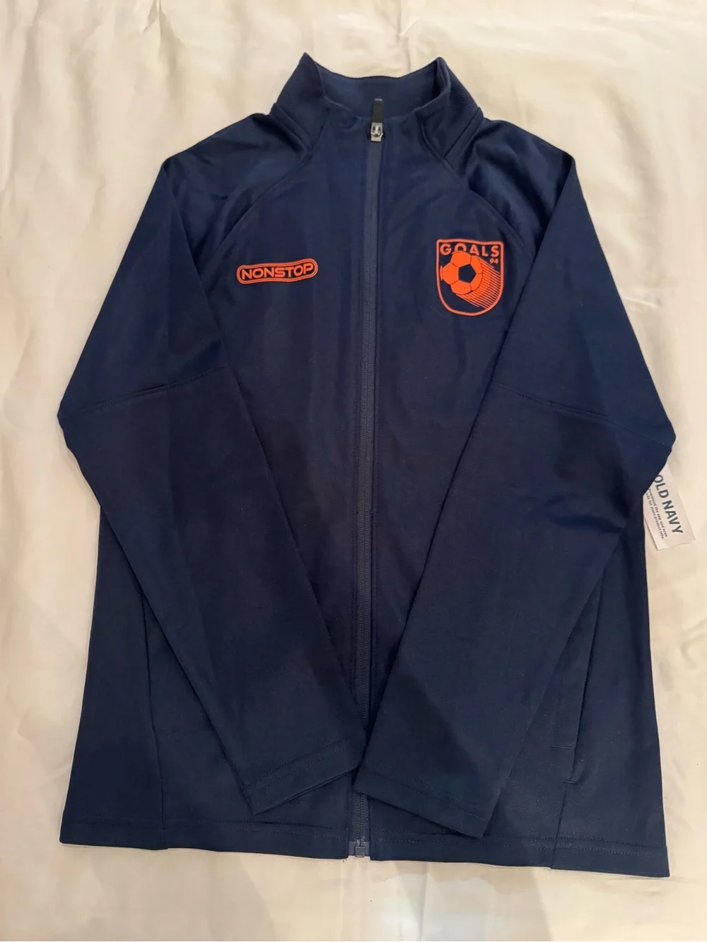 NWT Sporty Navy Blue Lightweight Zippered Soccer Jacket
